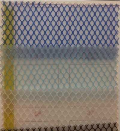 DG-GZ TPU Mesh Fabric Transparent Hexagon Mesh Density: 60 Composition: PVC Weight: 500G Yarn Count: 100 45 degree